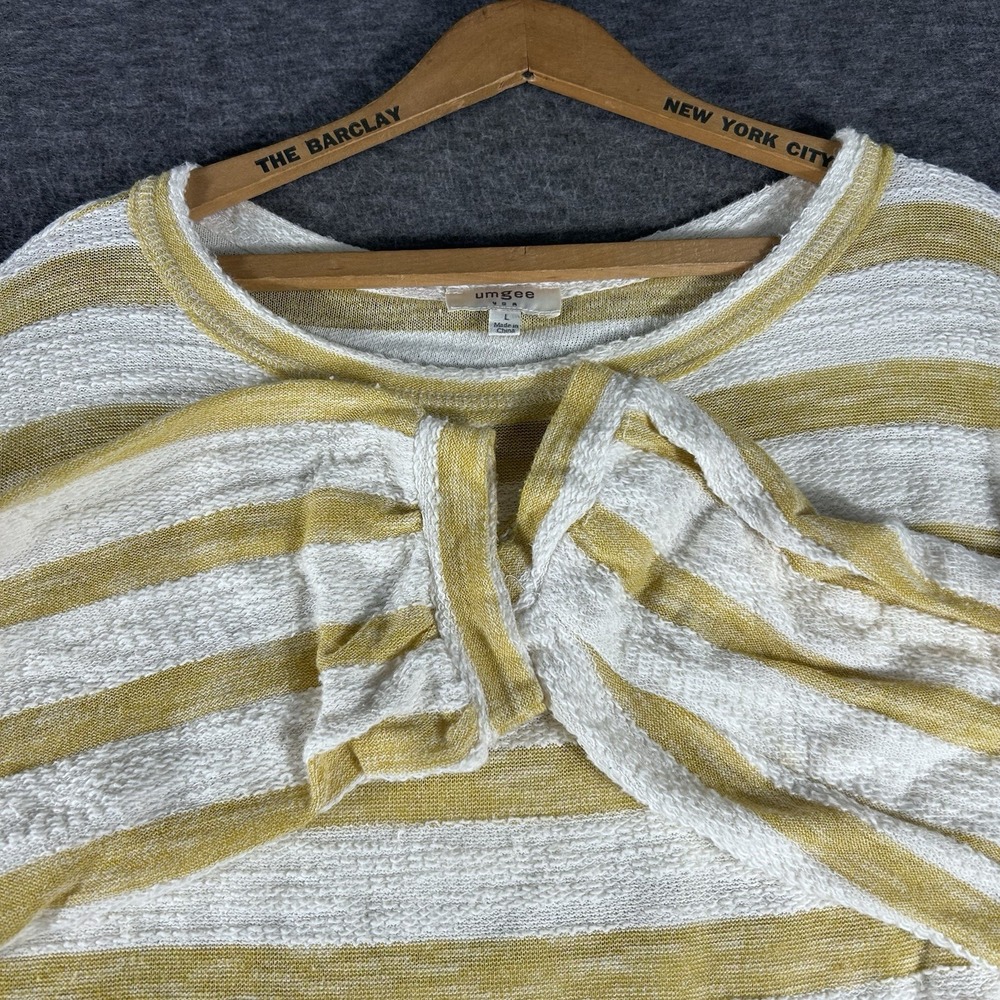 UMGEE HONEY Lightweight Sweater Top Cropped Tie Front Size Large Hippie